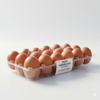 Ovos vermelhos com 30 unidades